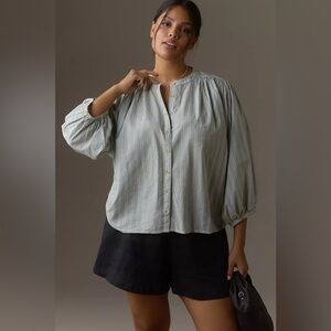 Pilcro The Sidney Batwing Blouse Size Medium Shrunken Edition Light Sage Balloon
